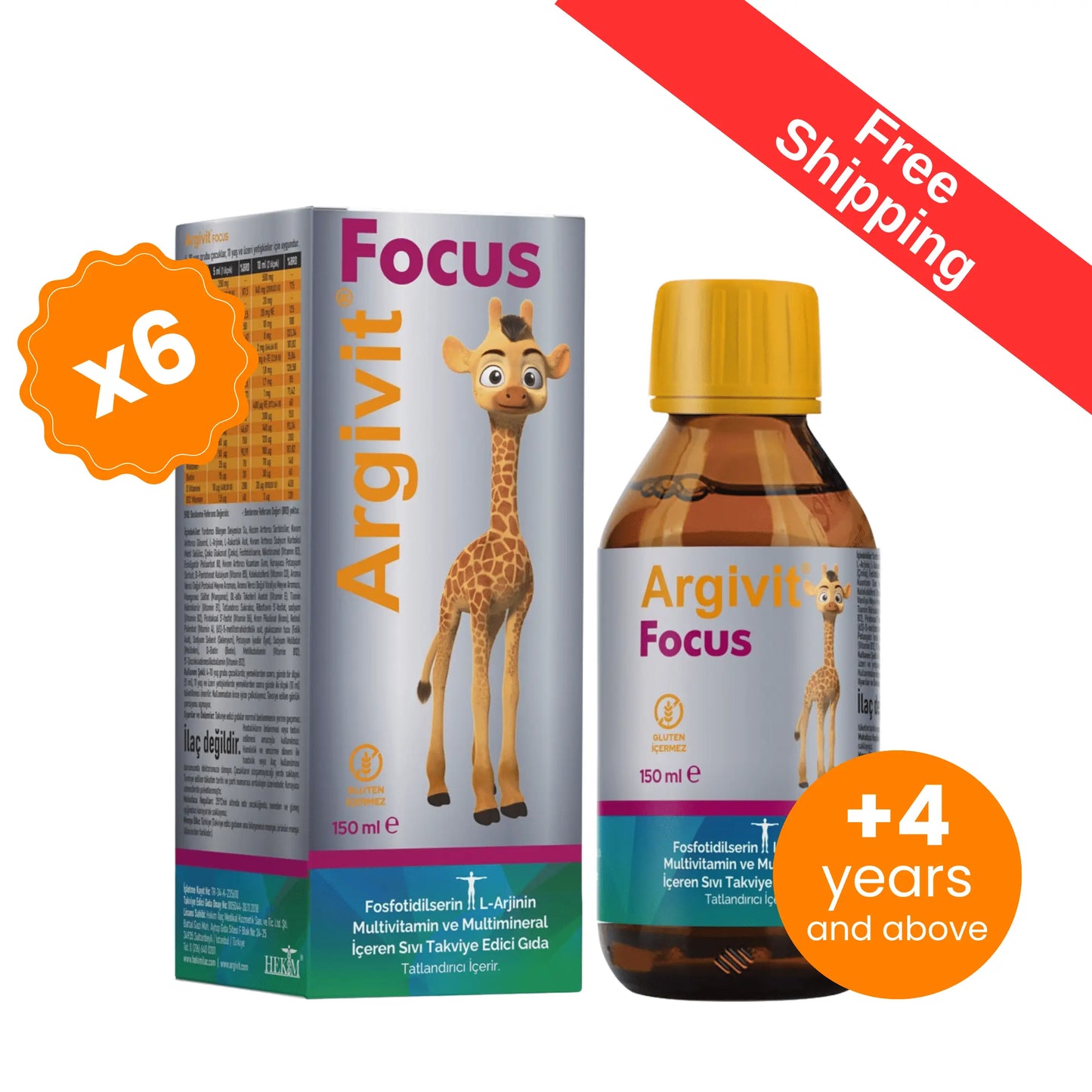 argivit Supplements Argivit Focus Syrup 6 X 150 ml.