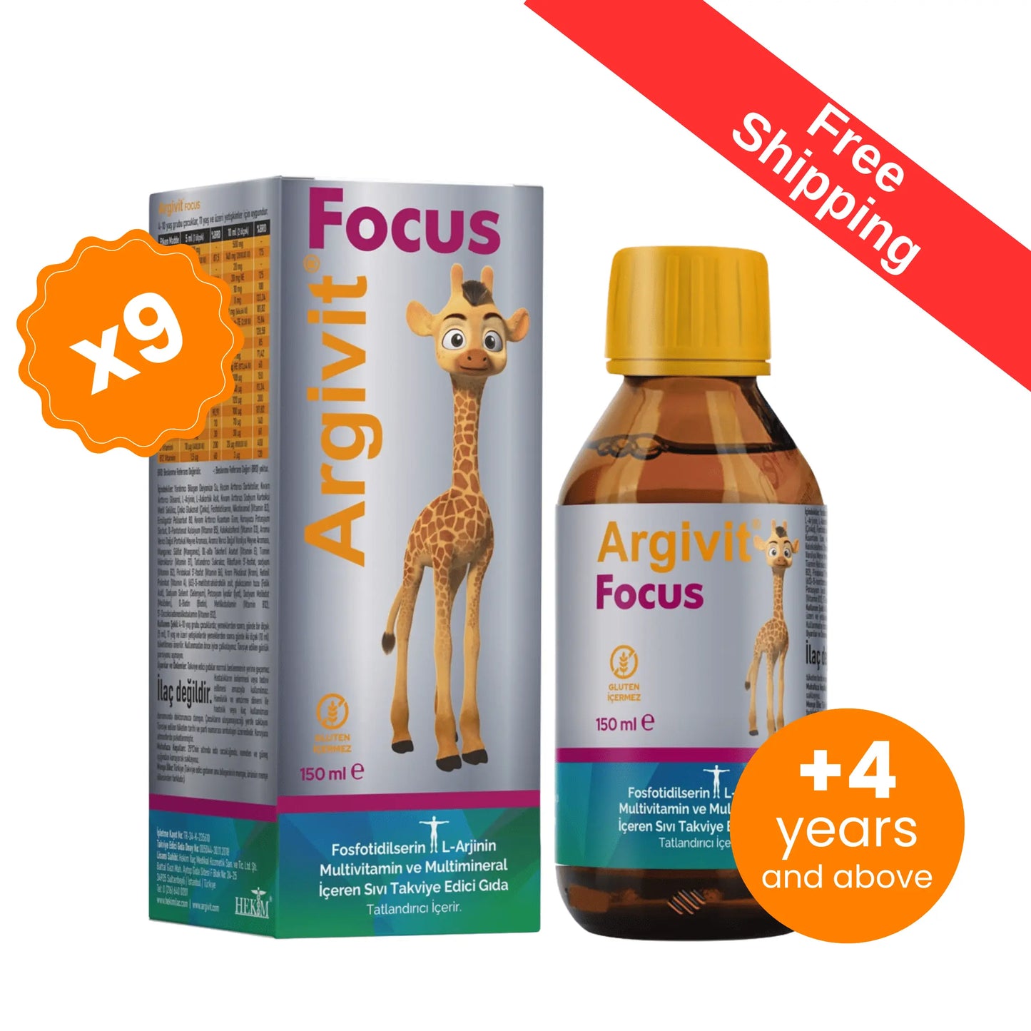 Argivit Focus Syrup 9 X 150 ml. argivit