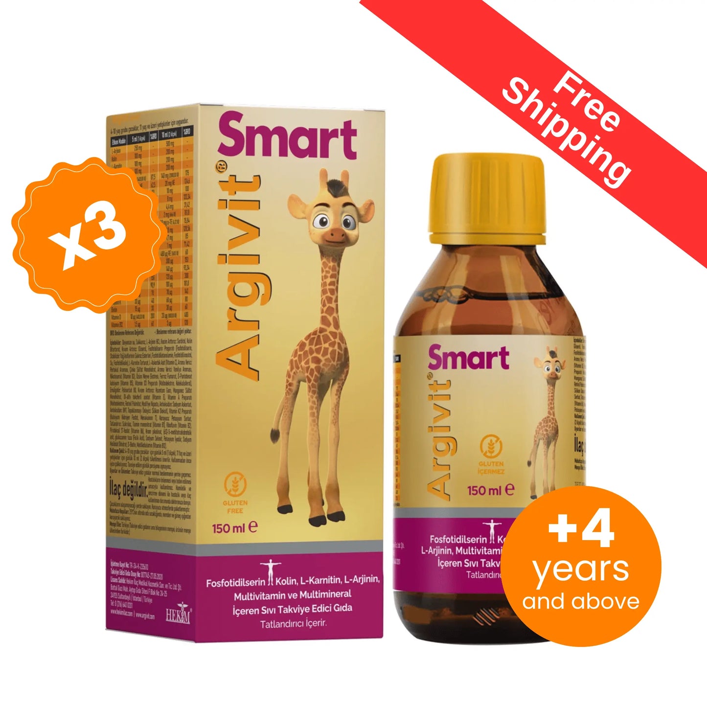 argivit Supplements Argivit Smart Syrup 3 X 150 ml