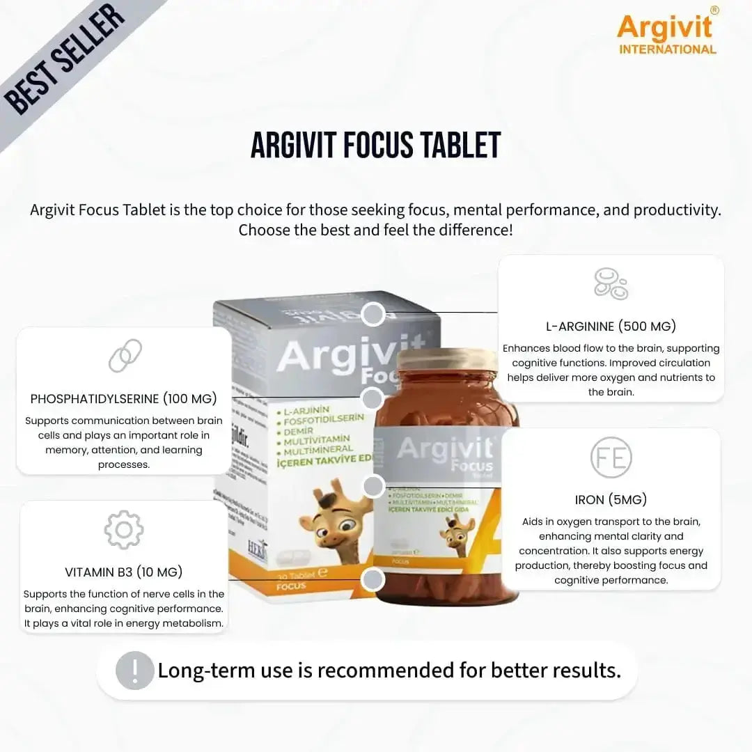 argivit Food Supplement No color / Tablets ARGIVIT FOCUS TABLET 30 Tablet